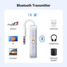 Bluetooth 5.4 Transmitter & Receiver–2-in-1 for Airpods,TV,Car,Travel Essential