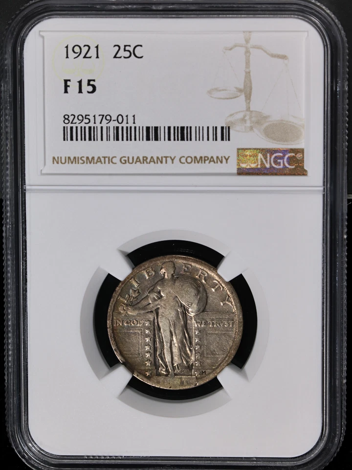 1921 Standing Liberty Quarter NGC F15 Key Date Nice Eye Appeal - Image 3 of 4