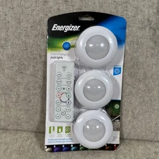 Energizer 3pk LED Puck Light Wireless Color Changing Cabinet Lights with Remote
