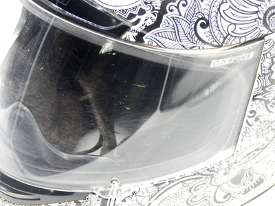 Icon Airmada Chantilly Motorcycle Helmet Skull Paisley DOT White