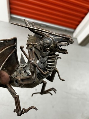 Charizard Unique Recycled Scrap Metal Art Large Dragon   13x8 
