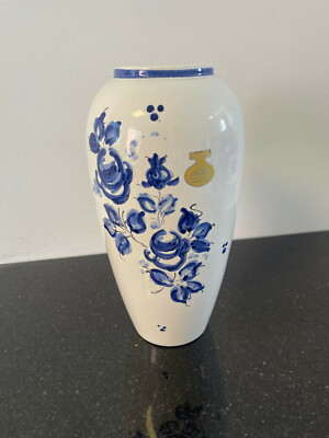 Weser Keramik Handgemalt große Vase ca. 27 cm groß  Delft blau ??