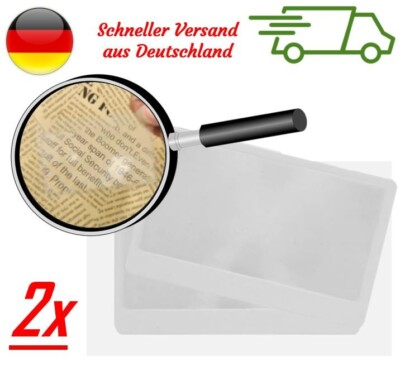 2er Set Lupe im Kreditkartenformat (Optimal für das Portemmonaie) Leselupe, Lupe