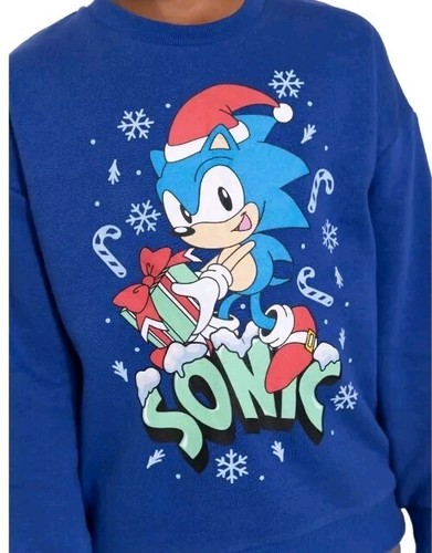 Sonic the Hedgehog Boys Holiday Graphic Print Sweatshirt M Boys Nwt - Picture 4 of 6