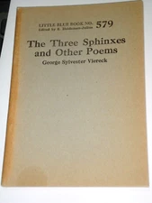 Little Blue Book #579, The Three Sphinxes, etc., by Viereck, print circa 1925