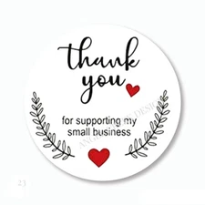 Thank You for Supporting a Small Business Labels Stickers Envelope Seals