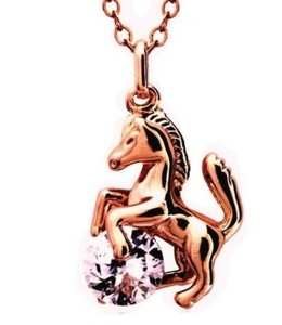 Authentic Little Horse Pony Necklace Rose Gold Plated Boxed
