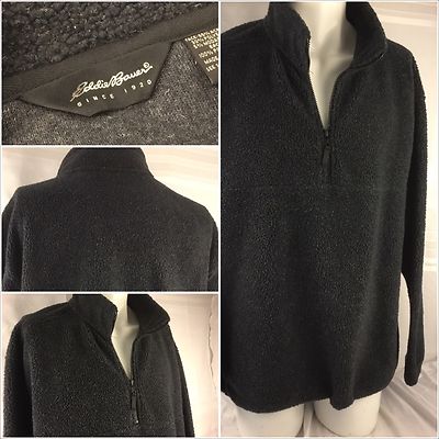 Eddie Bauer Fleece Pullover Large Gray Acrylic Poly Mint YGI 29ss