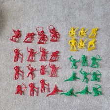 Vintage Lot of 31 TIM-MEE Western Cowboys  Indians Plastic Action Figures Toys