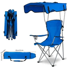 Foldable Picnic Beach Camping Chair+Umbrella Table Cooler Fishing Fold Up Chair