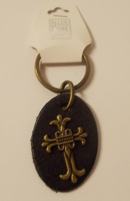 Lot of 5  Plus One Collection Leather Cross Keychain KY1540 