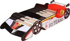 Toddler Bed Black Car Speed Kids Junior Bed with Luxury Foam Mattress Made in UK