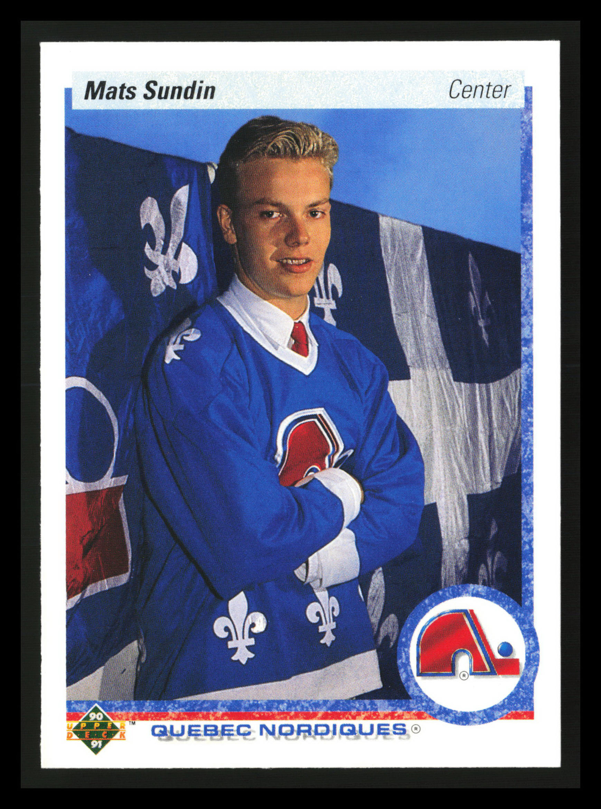 Mats Sundin 199091 Upper Deck Hockey NHL 365a Quebec Nordiques ROOKIE