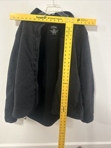 L.L. Bean Men’s XL Wool Jacket Winter Coat Black Zip-up - Picture 8 of 9