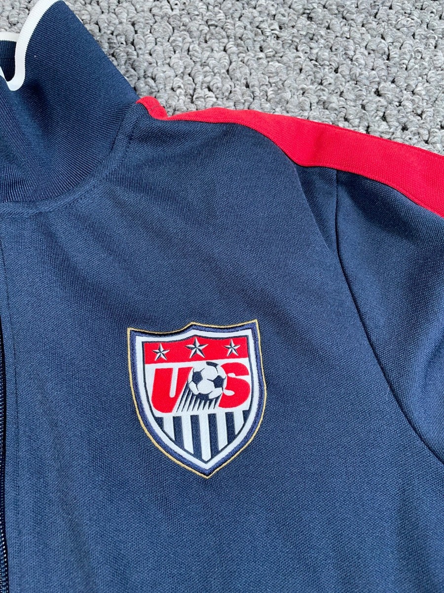 Nike US Soccer Track Jacket Adult Medium Blue Red Patch Nike US Soccer Track Jacket Adult Medium Blue Red Patch