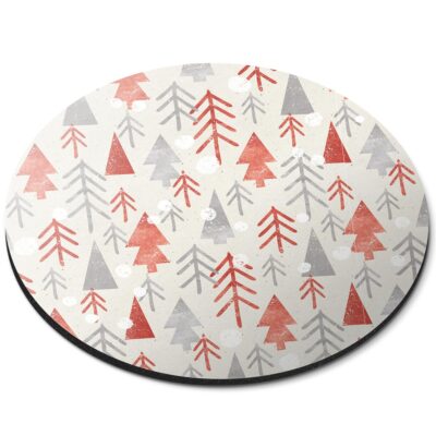 Round Mouse Mat Rustic Trees Forest Winter Red Grey #170129 | eBay UK