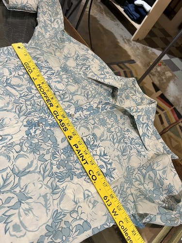 Vintage 70s disco button up shirt dagger collar needs repair has stains vtg - Picture 6 of 7