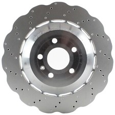 SHW Performance Rear Drilled 356mm 2 Piece Wavy Disc Brake Rotor For Audi RS7