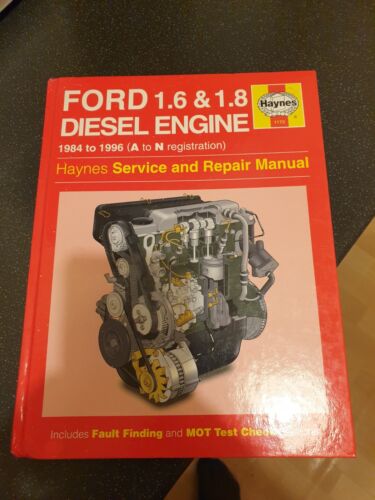 Ford 1.6 & 1.8 Diesel Engine Haynes Manual Fiesta Escort Orion 1984-1996 - Afbeelding 1 van 7