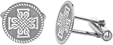.925 Sterling Silver Celtic Knot Cross Cufflinks