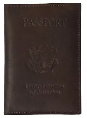 HANDMADE NEW BROWN Leather Embossed US PASSPORT COVER Organizer Travel Wallet ID Holder