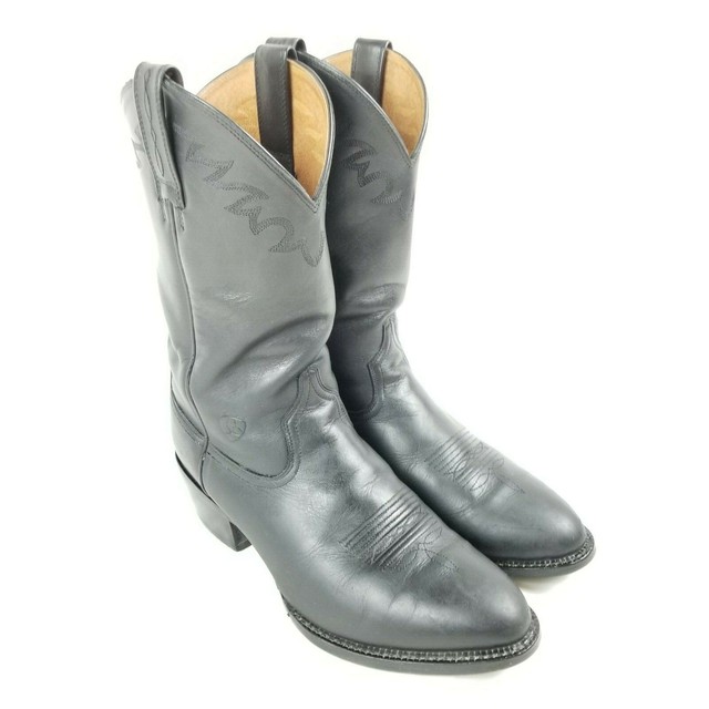 ARIAT Western Mens Size 9.5 EE Extra Wide Black Leather Cowboy Boots