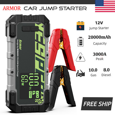 YESPER 3000A Car Jump Starter Battery Charger Emergency Power Bank 20000mA Box
