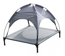 Premium Elevated Raised Dog Puppy Bed Washable Trampoline Hammock With Canopy