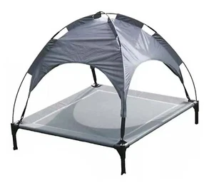 Premium Elevated Raised Dog Puppy Bed Washable Trampoline Hammock With Canopy