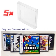 5 Box Protectors For NINTENDO DS Video Games (NTSC ONLY, NOT PAL) Clear Cases