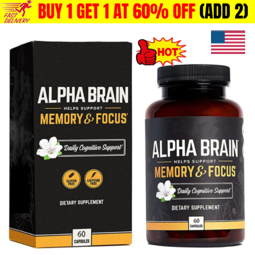 Alpha Brain Memory & Focus 60 Capsules Supplement for Men & Women AU - Afbeelding 1 van 8