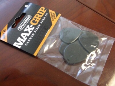 NEW Dunlop Max-Grip Carbon Fiber Jazz III Picks (6), 471P3C