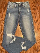 Kancan Skinny Jeans Womens 3 25 Light Wash Distressed Stretchy Denim EUC