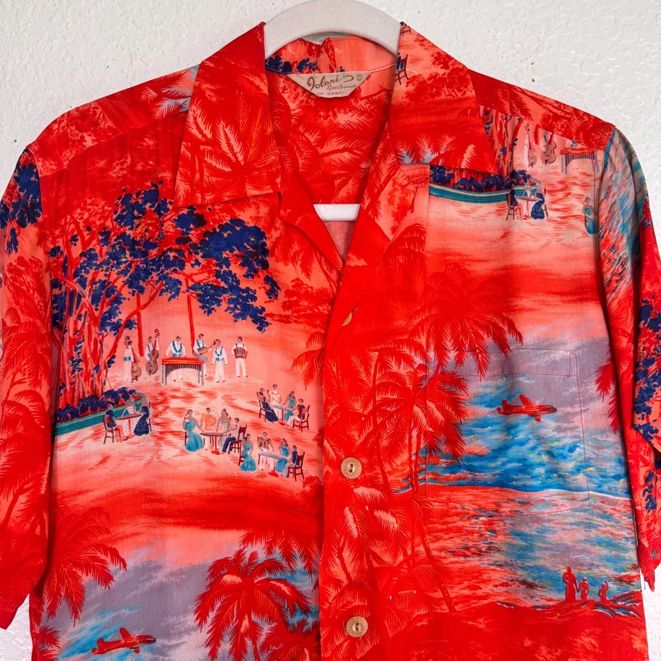 Vintage Iolani Sportswear Shirt Mens Small Hawaiian Beach Camp Aloha Loop Collar - Image 4 of 4