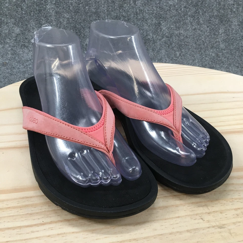 Sandalias Abeo Para Mujer 10 Alea Chanclas Cuero Rosa Sin Cordones Informales Puntera Cuña Foto 3 de 4