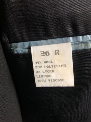 Mens vintage "WILLSON" Wool-Blend 36" R Black Suit - Picture 6 of 16