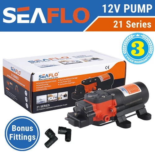 SEAFLO 12V Water Pump 21 Series 3.8 LPM - RV Camper Trailer Caravan Camping Boat - Picture 1 of 11
