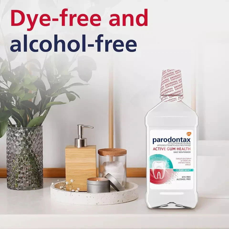 3x Enjuague bucal Parodontax Active Gum Health, antiplaca y antigingivitis, 16,9 OZ Foto 3 de 4