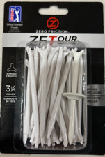 Zero Friction ZF Tour Performance Golf Tees 3-Prong 3 1/4" White - Pack of 30