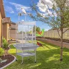 Large 61"H Bird Pet Cage Parrot Parakeet Cage with Play Open Top and Stand 