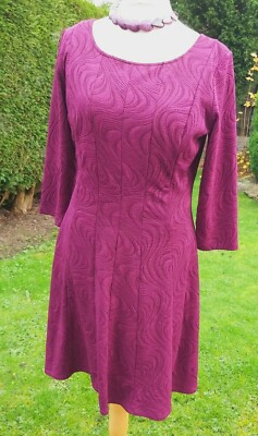 Robe Ronni Nicole 'O So Slim' Manches 3/4 Violet Abstrait Doublée - Taille 10