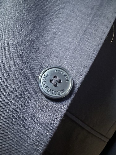 Versace Collection Navy Single Breast 2 Button Blazer Size 52 100% Wool - Picture 18 of 19