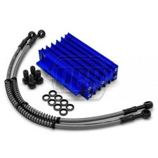 Blue CNC Alloy Pit Bike Oil Cooler YX140 Radiator Kit Engine 50-170cc Fitting