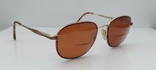 Vintage Fundamental 6 Brown Gold Oval Sunglasses FRAMES ONLY Italy