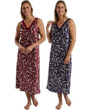 Marlon Femmes Longue Nuisette Claudette Satin Élégante Robe De Nuit