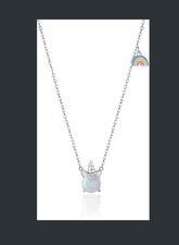 Loved Creations Rainbow Initial Unicorns Necklace Gifts for Women -Initial X