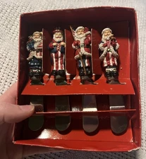Boston Warehouse Christmas Patriotic Santa Cheese Charcuterie Spreader 2002 NEW