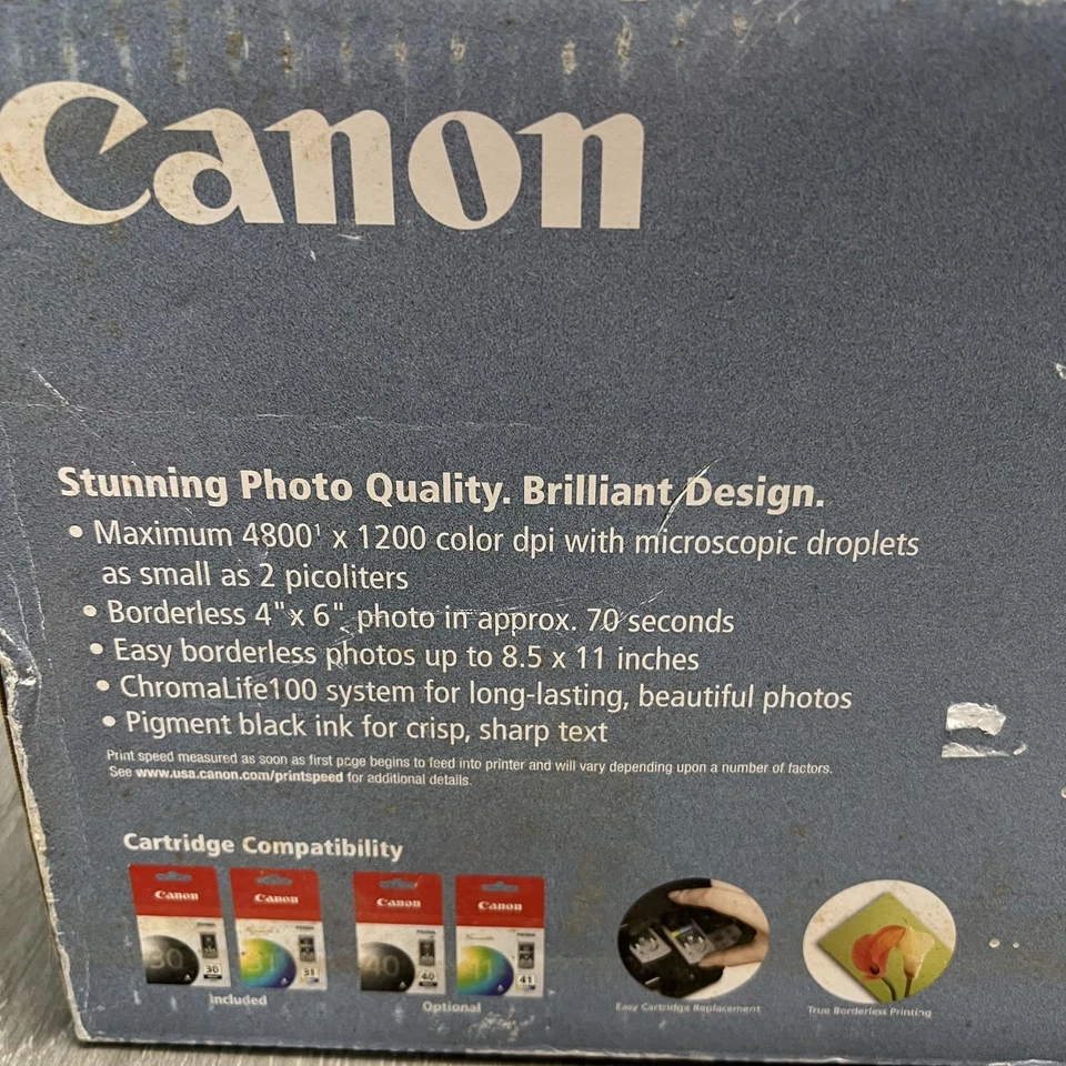 Canon PIXMA iP1800 Photo Printer USB 4800x1200 DPI ChromaLife100 Inkjet Color - Image 2 of 4