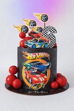 Hot Wheels Racing Cars Cake Topper Birthday Party Decoration Kids Cake Decor