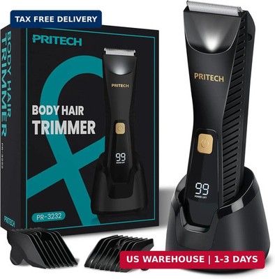 PRITECH Manscape Body Hair Trimmer - Waterproof Pubic Hair Ball Trimmer, Ceramic